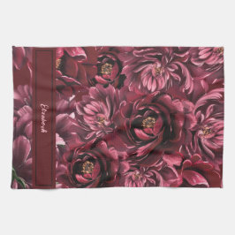 Burgund Blume Elegante Geschirrtuch