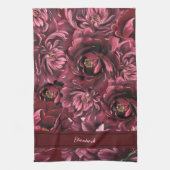 Burgund Blume Elegante Geschirrtuch (Vertikal)