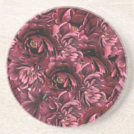 Burgund Blume Elegante Getränkeuntersetzer