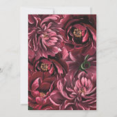 Burgund Blume Elegante mit Goldakzenten Hochzeit Einladung (Rückseite)