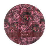 Burgund Blume Elegante Schneidebrett (Vorderseite)
