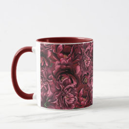 Burgund Blume Elegante Tasse