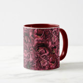 Burgund Blume Elegante Tasse (VorderseiteRechts)