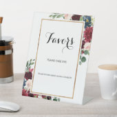 Burgund Blume Gastgeschenk Hochzeit Bitte nehmen S Sockelschild (In SItu)