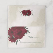 Burgund Blume Grünpflanzen Platzkarte (Außenseite Aufgefaltet)