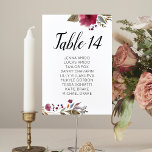 Burgund-Blume Hochzeitkarten Tischnummer<br><div class="desc">Mit diesen eleganten bordeauxroten Blumenkarten führen Sie Ihre Gäste zu ihrem richtigen Tisch. Personalisieren Sie die Tischnummer und den Namen des Gastes. Teil der Sammlung Burgund.</div>