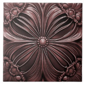 Burgund Blume Keramik Tile Fliese (Vorderseite)
