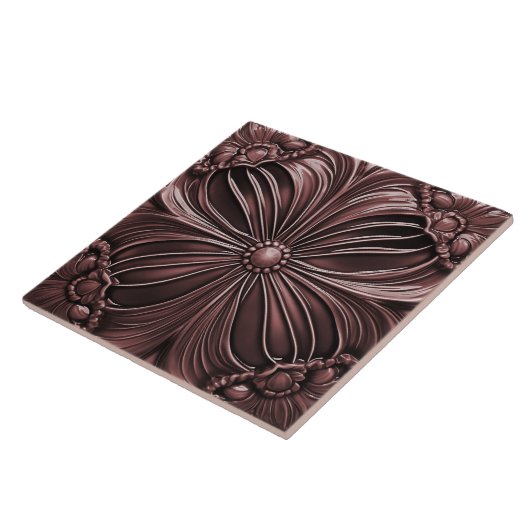 Burgund Blume Keramik Tile Fliese (Seite)
