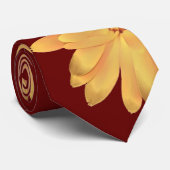 Burgund-Blume-Muster Krawatte (Gerollt)