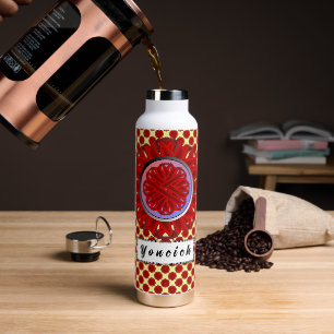 Burgund Blume Ribbon von Kenneth Yoncich Trinkflasche