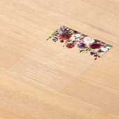 Burgund-Blume, rosa Blume, Boho, Babydusche Acryleinladungen (Ablage )