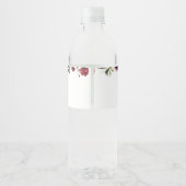 Burgund-Blume, rosa Blume, Boho, Babydusche Wasserflaschenetikett (Rückseite)