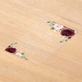 Burgund-Blume, rosa Blume, Boho, Geburtstag Acryleinladungen (Ablage )