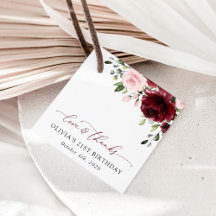 Burgund-Blume, rosa Blume, Boho, Geburtstag