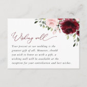 Burgund-Blume, rosa Blume, Boho, gut wollen Begleitkarte (Vorderseite)