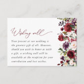 Burgund-Blume, rosa Blume, Boho, gut wollen Begleitkarte (Vorderseite)