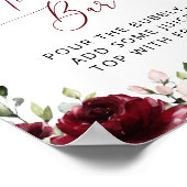 Burgund-Blume, rosa Blume, Boho, Momosa Bar Poster (Ecke)