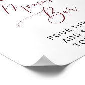 Burgund-Blume, rosa Blume, Boho, Momosa Bar Poster (Ecke)