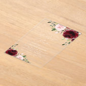 Burgund-Blume, rosa Blume, Boho, Sweet 16 Acryleinladungen (Ablage )