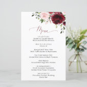 Burgund-Blume, rosa Blume, Brautparty-Menü (Stehend Vorderseite)