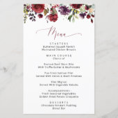 Burgund-Blume, rosa Blume, Brautparty-Menü (Vorderseite)