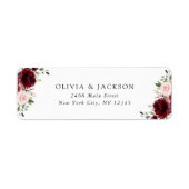 Burgund-Blume, rosa Blume, Grünpflanzen, Hochzeit (Vorne)