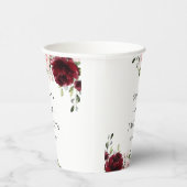 Burgund-Blume, rosa Blume, Grünpflanzen, Hochzeit Pappbecher (Rechts)