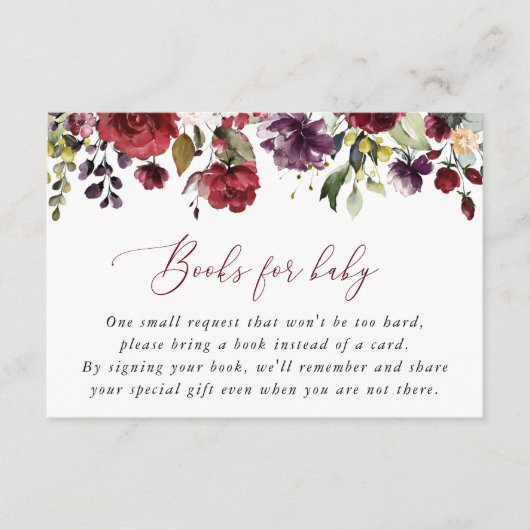 Burgund-Blume, rosa Blume, Kinderbücher Begleitkarte (Vorderseite)