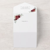 Burgund-Blume, Rote Blume, Babydusche All In One Einladung (Außenbereich)