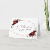 Burgund-Blume, Rote Blume, Babydusche Dankeskarte (Vorderseite)