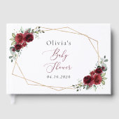 Burgund-Blume, Rote Blume, Babydusche Gästebuch (Vorderseite)