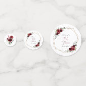 Burgund-Blume, Rote Blume, Babydusche Konfetti (Vorderseiten)