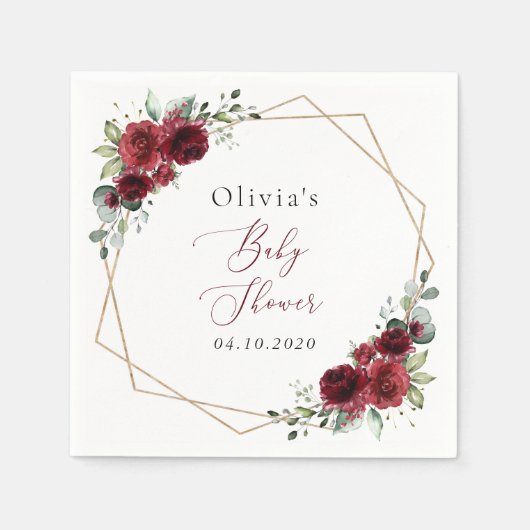 Burgund-Blume, Rote Blume, Babydusche Serviette (Vorderseite)