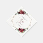 Burgund-Blume, Rote Blume, Babydusche Serviette (Ecke)