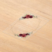 Burgund-Blume, Rote Blume, Blumenhochzeit Acryleinladungen (Ablage )