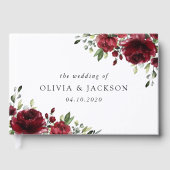 Burgund-Blume, Rote Blume, Blumenhochzeit Gästebuch (Vorderseite)