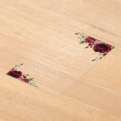 Burgund-Blume, Rote Blume, Boho, Brautparty Acryleinladungen (Ablage )