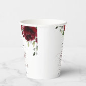 Burgund-Blume, Rote Blume, Boho, Brautparty Pappbecher (Rechts)