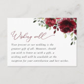 Burgund-Blume, Rote Blume, Boho, gut wollen Begleitkarte (Vorderseite)