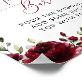 Burgund-Blume, Rote Blume, Boho, Mimosa-Bar Poster (Ecke)