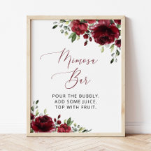 Burgund-Blume, Rote Blume, Boho, Mimosa-Bar