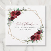 Burgund-Blume, Rote Blume, Brautparty Geschenkanhänger (Vorderseite)