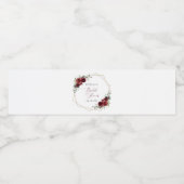 Burgund-Blume, Rote Blume, Brautparty Wasserflaschenetikett (Einzelnes Label)