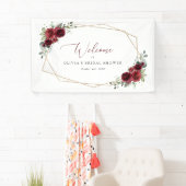 Burgund-Blume, Rote Blume, Bridal Willkommen Banner (Insitu)