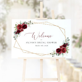 Burgund-Blume, Rote Blume, Bridal Willkommen Poster