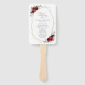 Burgund-Blume, Rote Blume, Hochzeitsprogramm Fächer (Vorderseite)