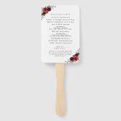 Burgund-Blume, Rote Blume, Hochzeitsprogramm Fächer (Rückseite)