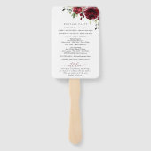 Burgund-Blume, Rote Blume, Hochzeitsprogramm Fächer (Rückseite)
