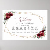 Burgund-Blume, Rote Blume, Hochzeitstundenzeitschr Poster (Vorne)