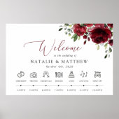 Burgund-Blume, Rote Blume, Hochzeitstundenzeitschr Poster (Vorne)